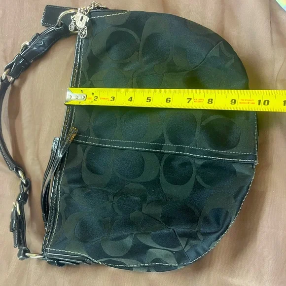 Coach Black and Gray Sateen HOBO Bag - Picture 14 of 15